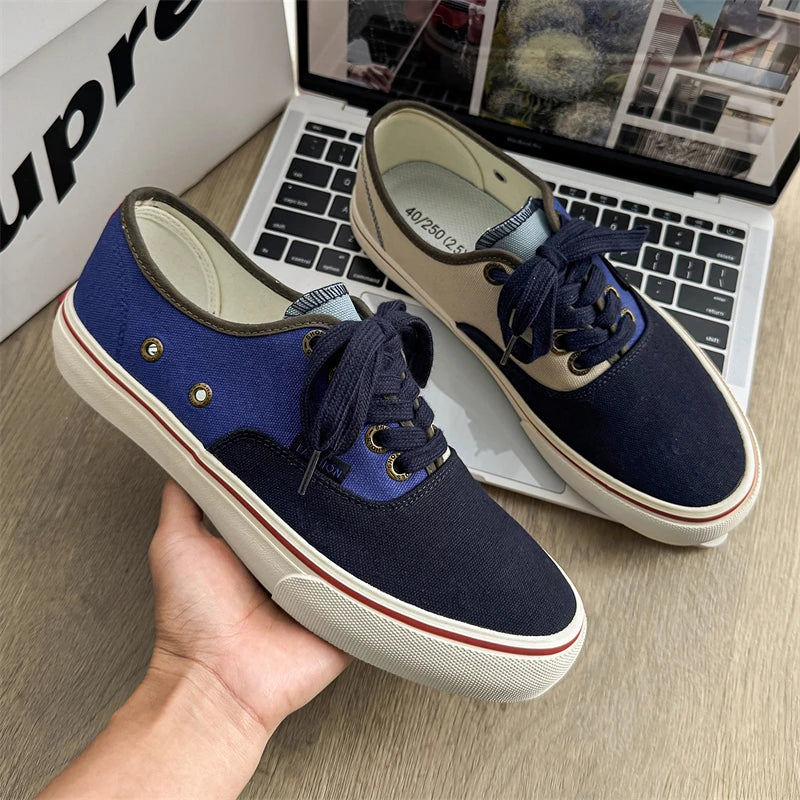 Boys' Casual Canvas Skateboard Shoes with Patchwork