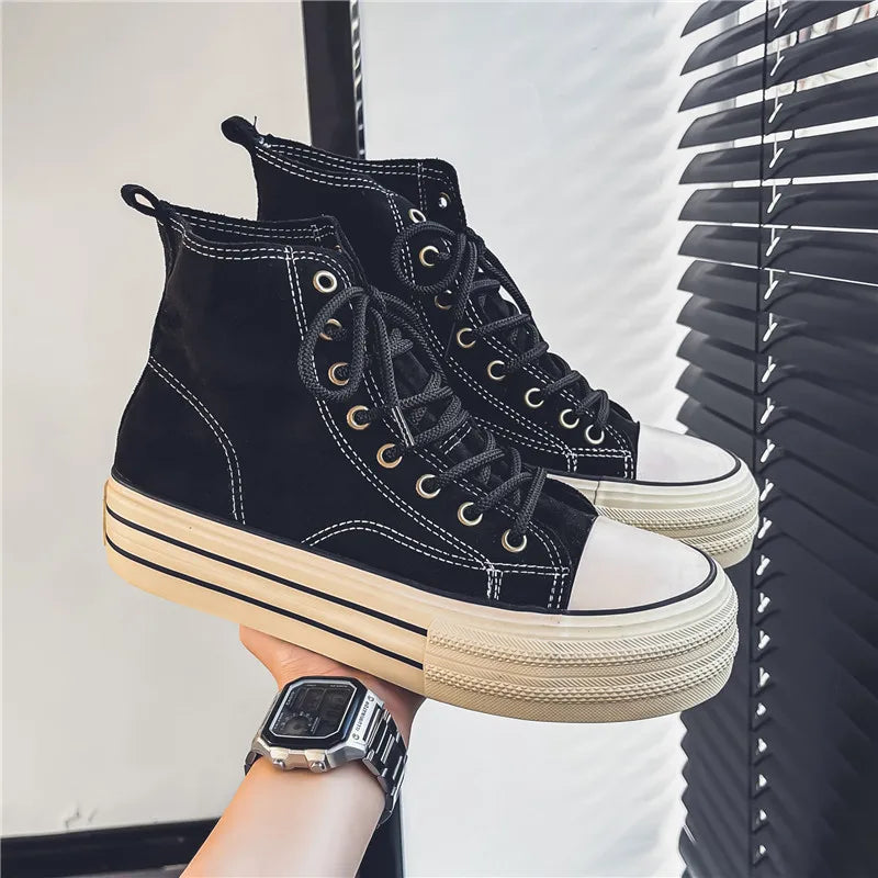 Men's Urban High-Top Leather Sneakers