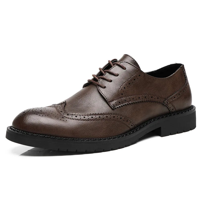 Handmade Men's Wingtip Oxford shoes Grey Leather