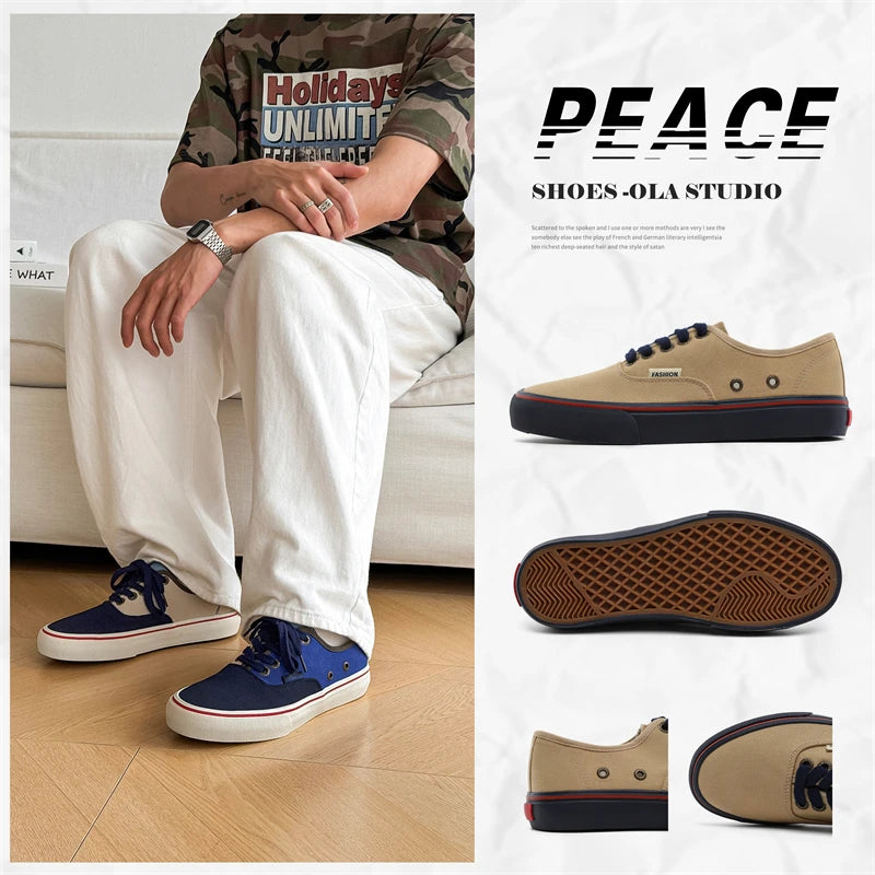 Boys' Casual Canvas Skateboard Shoes with Patchwork