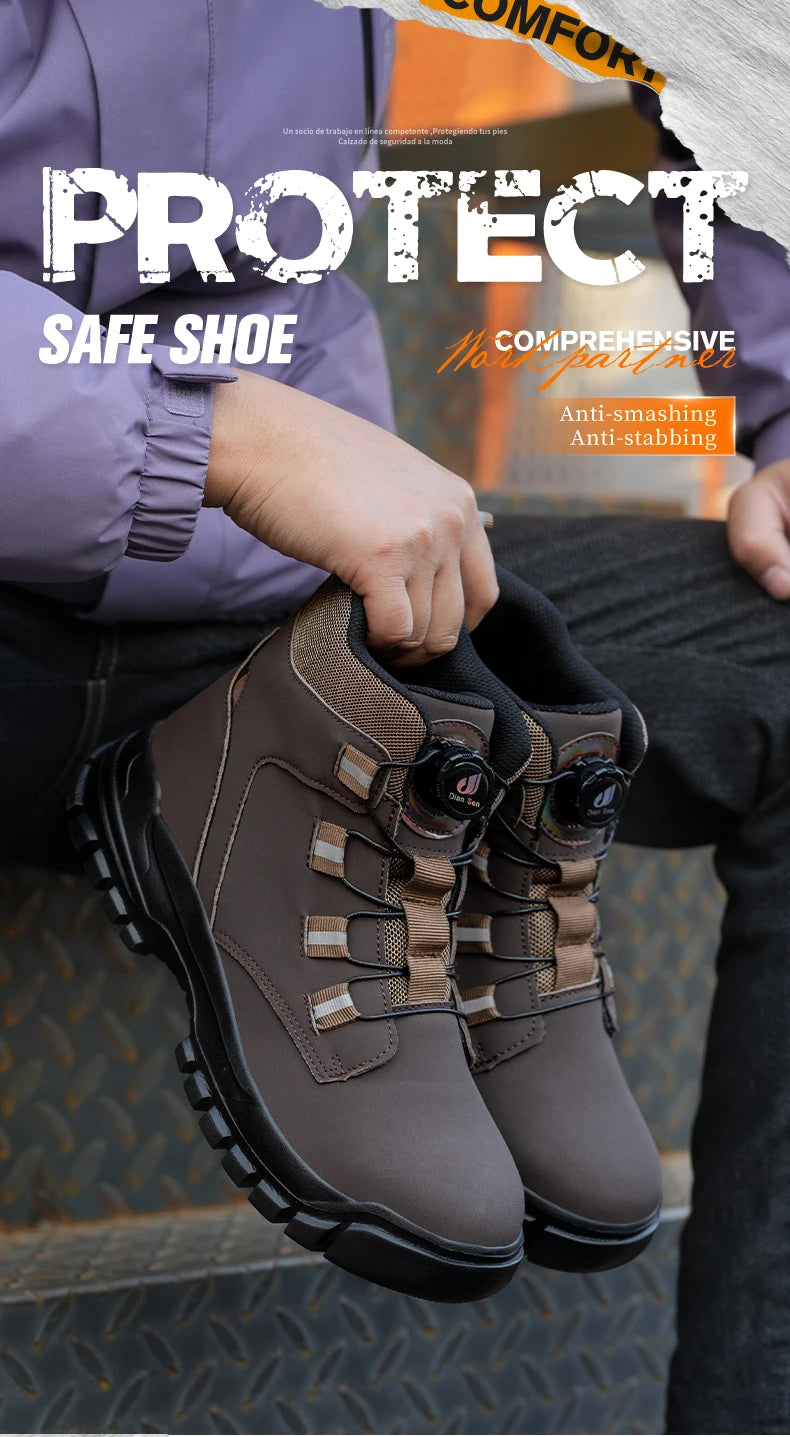 Men's Waterproof Steel Toe Safety Work Boots